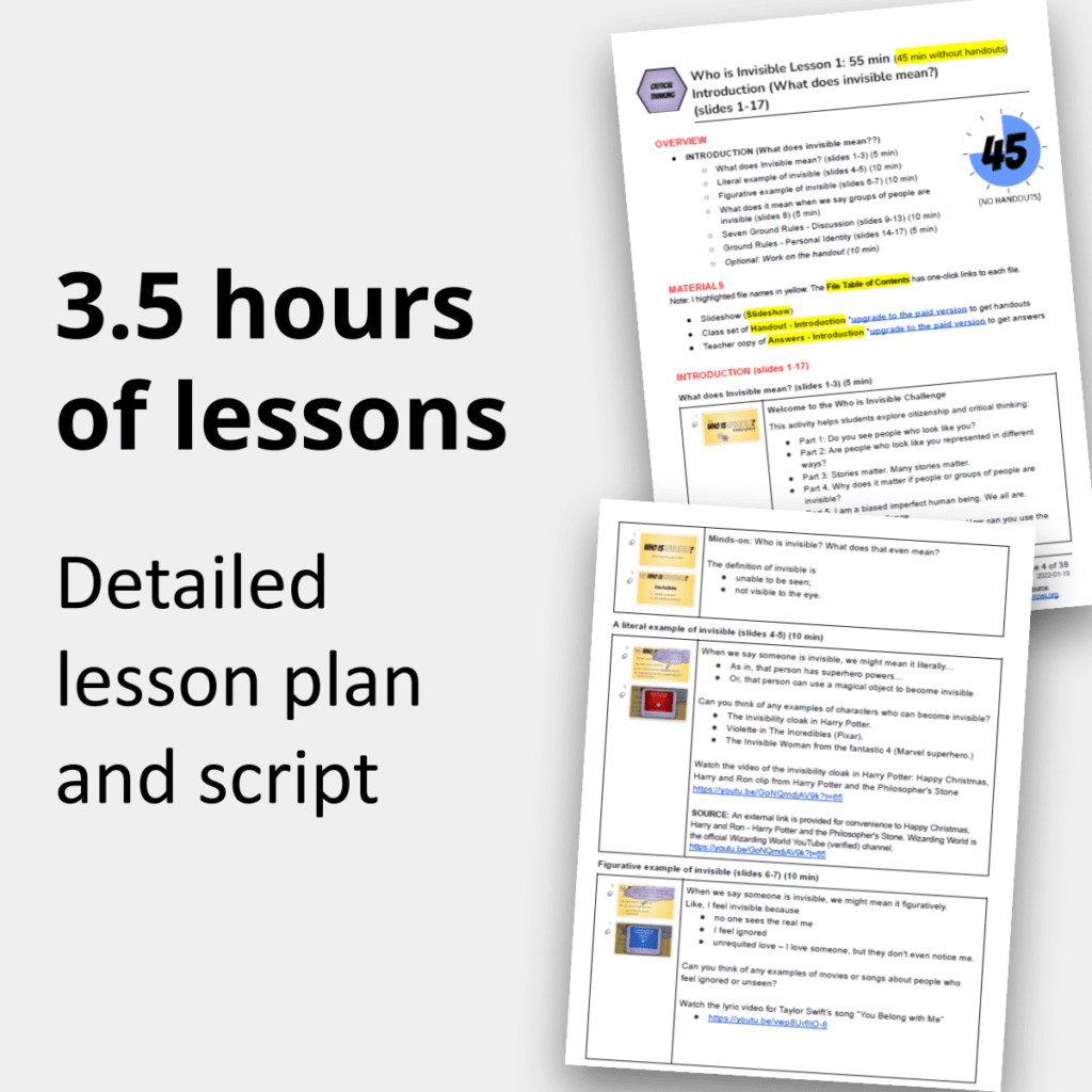 3.5 hours of lessons. Detailed lesson plan and script
